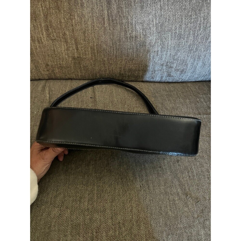 Vintage Liz Claiborne Black Baguette Shoulder Bag Y2K Minimalist Purse - Picture 6 of 12